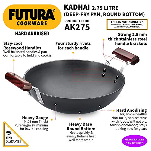 Futura Cast Iron Kadai New , Healthy Cookware , Cas Iron cookware