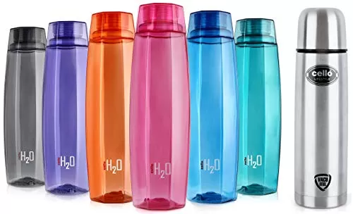 Buy Cello Lifestyle Stainless Steel Flask 1000ml Cello H2o Octa 1 Litre Water Bottle Set Of 2 Assorted Buy Kitchen Storage Containers Set Online At Silkrute Com