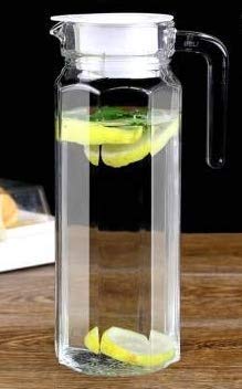 New Water Juice Jug Pitcher Glass Cocktail Fridge Kitchen Home Picnic Lid  Handle